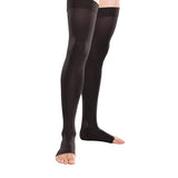 Open Toe Thigh High Compression Socks - 30-40 mmHg Support Stockings