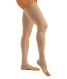 Open Toe Thigh High Compression Socks - 30-40 mmHg Support Stockings
