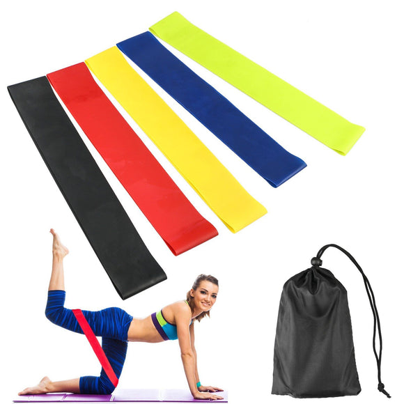 Exercise Bands For Resistance Training. 5 Pack With Gym Carry Bag From Actishape